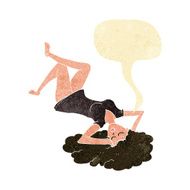 cartoon woman lying on floor with speech bubble N4
