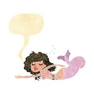 cartoon mermaid with tattoos speech bubble N2