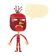 funny cartoon robot with speech bubble N7