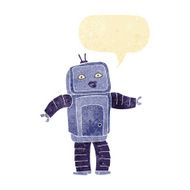 funny cartoon robot with speech bubble N8