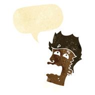 cartoon frightened man with speech bubble N8