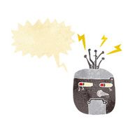 cartoon robot head with speech bubble N6
