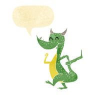 cartoon happy dragon with speech bubble N2
