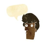 cartoon surprised expression with speech bubble