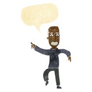 cartoon angry old man with speech bubble N9