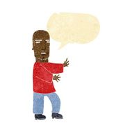 cartoon tough man with speech bubble