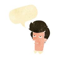 cartoon bored man with speech bubble N6
