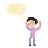 cartoon happy man with speech bubble N25