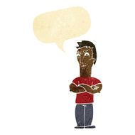 cartoon annoyed man with folded arms speech bubble N2