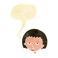 cartoon bored woman with speech bubble N6