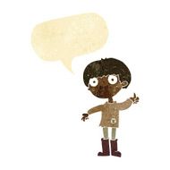 cartoon boy asking question with speech bubble