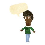 cartoon startled man with speech bubble