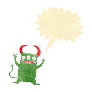 cartoon little devil with speech bubble N2