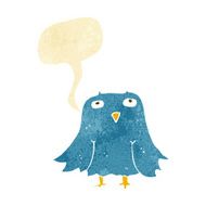 Cartoon owl with speech bubble N9