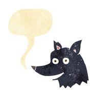 cartoon wolf head with speech bubble N2