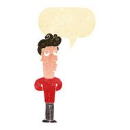 cartoon bored man with speech bubble N7