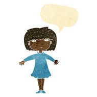cartoon surprised woman with speech bubble N15