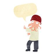 cartoon monster man with speech bubble N2