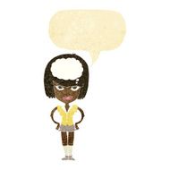cartoon woman thinking with speech bubble N2