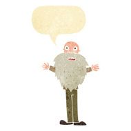 cartoon bearded old man with speech bubble N2