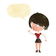 cartoon waving woman with speech bubble N13