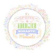 Vintage typography spring lettering and flower patterns floral decorations
