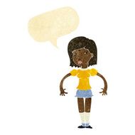 cartoon woman looking sideways with speech bubble