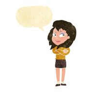 cartoon woman with crossed arms speech bubble N4