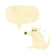 cartoon dog scratching with speech bubble N2