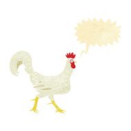 cartoon cockerel with speech bubble N4