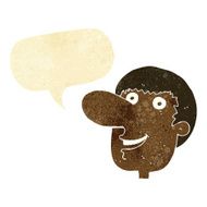 cartoon happy male face with speech bubble N2