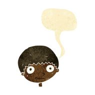 Cartoon happy boy with speech bubble N7