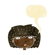 cartoon female face with speech bubble N11