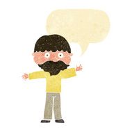 cartoon happy man with beard speech bubble N2