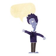 cartoon vampire man with speech bubble N10