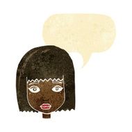 cartoon female face with speech bubble N12
