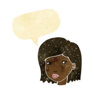 cartoon female face with speech bubble N13