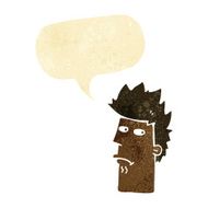 cartoon nervous expression with speech bubble