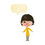 cartoon happy woman with speech bubble N20