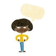 cartoon boy with hands on hips speech bubble