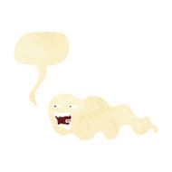 cartoon ghost with speech bubble N4