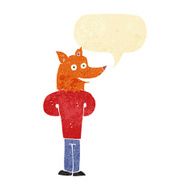 cartoon fox man with speech bubble N3