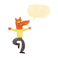 cartoon fox man with speech bubble N4