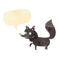 cartoon wolf cub with speech bubble N2