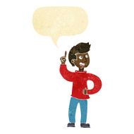 cartoon man with idea speech bubble N6