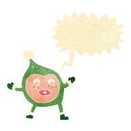 cartoon funny christmas creature with speech bubble N3