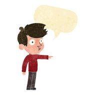 cartoon pointing boy with speech bubble N6