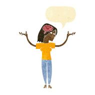 cartoon intelligent woman with speech bubble N2