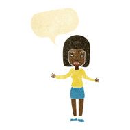 cartoon annoyed woman with speech bubble N11