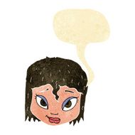 cartoon female face with speech bubble N15